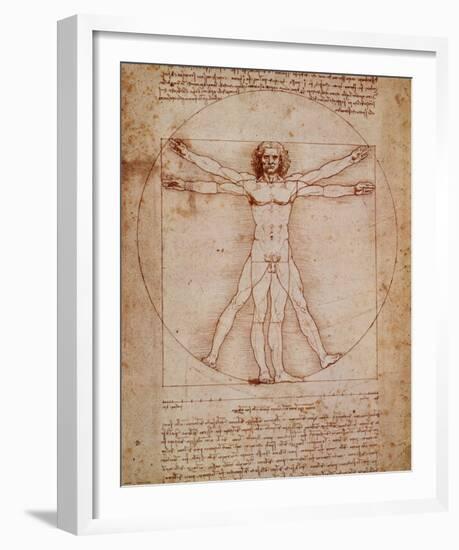 Vitruvian Man, c.1492-Leonardo da Vinci-Framed Art Print