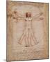 Vitruvian Man, c.1492-Leonardo da Vinci-Mounted Art Print