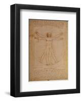 Vitruvian Man, c.1492-Leonardo da Vinci-Framed Art Print