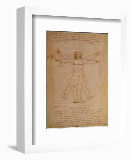 Vitruvian Man, c.1492-Leonardo da Vinci-Framed Art Print