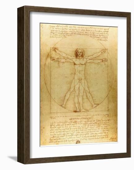 Vitruvian Man, c.1492-Leonardo da Vinci-Framed Art Print