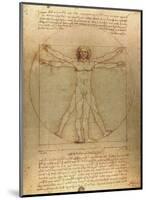 Vitruvian Man, c.1492-Leonardo da Vinci-Mounted Giclee Print