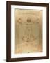 Vitruvian Man, c.1492-Leonardo da Vinci-Framed Giclee Print