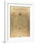 Vitruvian Man, c.1492-Leonardo da Vinci-Framed Giclee Print