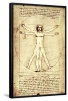 Vitruvian Man, c. 1492-Leonardo da Vinci-Framed Poster