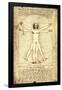 Vitruvian Man, c. 1492-Leonardo da Vinci-Framed Poster