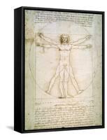 Vitruvian Man, c.1492-Leonardo da Vinci-Framed Stretched Canvas