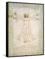 Vitruvian Man, c.1492-Leonardo da Vinci-Framed Stretched Canvas