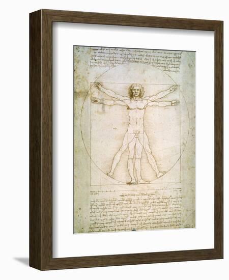 Vitruvian Man, c.1492-Leonardo da Vinci-Framed Premium Giclee Print