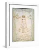 Vitruvian Man, c.1492-Leonardo da Vinci-Framed Premium Giclee Print