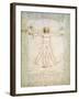 Vitruvian Man, c.1492-Leonardo da Vinci-Framed Premium Giclee Print