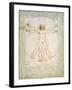 Vitruvian Man, c.1492-Leonardo da Vinci-Framed Premium Giclee Print