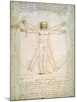 Vitruvian Man, c.1492-Leonardo da Vinci-Mounted Giclee Print