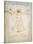 Vitruvian Man, c.1492-Leonardo da Vinci-Stretched Canvas