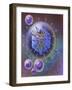 Vitruvian Man Inside Virus Particle-null-Framed Art Print