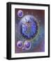 Vitruvian Man Inside Virus Particle-null-Framed Art Print