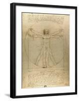 Vitruvian Man-Leonardo Da Vinci-Framed Art Print