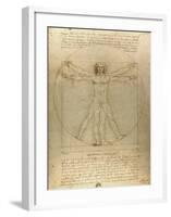 Vitruvian Man-Leonardo Da Vinci-Framed Art Print