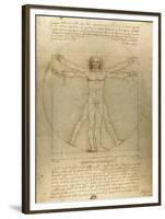 Vitruvian Man-Leonardo Da Vinci-Framed Art Print