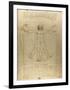 Vitruvian Man-Leonardo Da Vinci-Framed Art Print