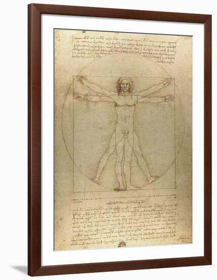 Vitruvian Man-Leonardo Da Vinci-Framed Art Print