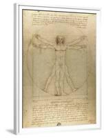 Vitruvian Man-Leonardo Da Vinci-Framed Art Print