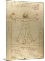 Vitruvian Man-Leonardo Da Vinci-Mounted Art Print