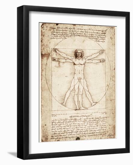 Vitruvian Man-Leonardo da Vinci-Framed Art Print