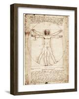 Vitruvian Man-Leonardo da Vinci-Framed Art Print