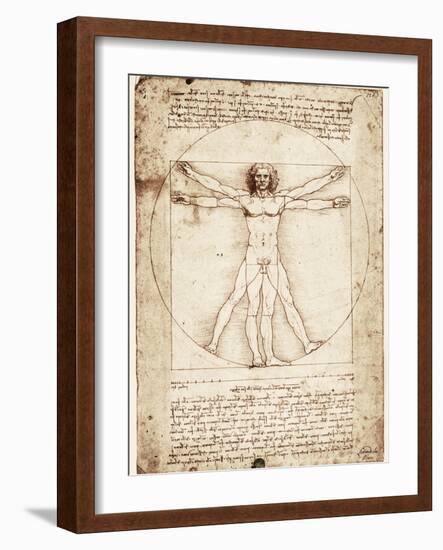 Vitruvian Man-Leonardo da Vinci-Framed Art Print