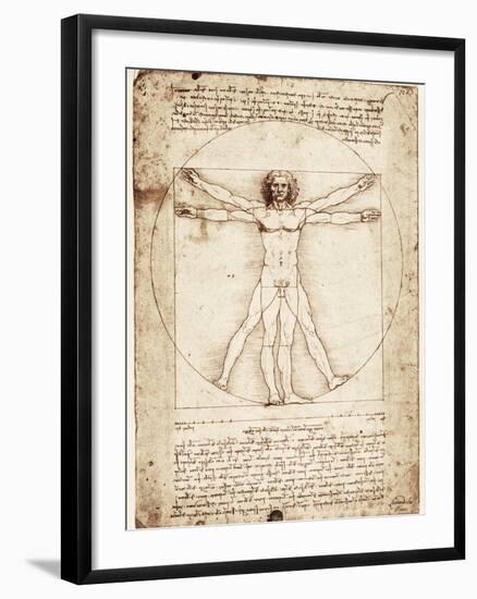 Vitruvian Man-Leonardo da Vinci-Framed Art Print