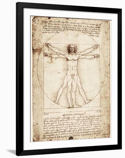 Vitruvian Man-Leonardo da Vinci-Framed Art Print