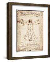 Vitruvian Man-Leonardo da Vinci-Framed Art Print