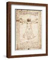 Vitruvian Man-Leonardo da Vinci-Framed Art Print