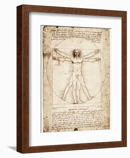 Vitruvian Man-Leonardo da Vinci-Framed Art Print