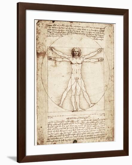 Vitruvian Man-Leonardo da Vinci-Framed Art Print