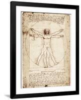 Vitruvian Man-Leonardo da Vinci-Framed Art Print