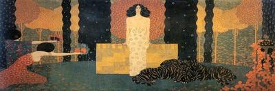 The Queen of Sheba Enthroned (La Regina Di Saba in Trono)-Vittorio Zecchin-Stretched Canvas