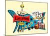 Viva Las Vegas-null-Mounted Giclee Print