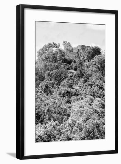 ¡Viva Mexico! B&W Collection - Ancient Maya City within the jungle II - Calakmul-Philippe Hugonnard-Framed Photographic Print