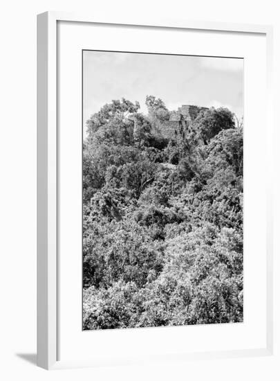 ¡Viva Mexico! B&W Collection - Ancient Maya City within the jungle II - Calakmul-Philippe Hugonnard-Framed Photographic Print