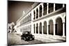¡Viva Mexico! B&W Collection - Black VW Beetle Car in Campeche II-Philippe Hugonnard-Mounted Photographic Print