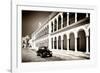 ¡Viva Mexico! B&W Collection - Black VW Beetle Car in Campeche II-Philippe Hugonnard-Framed Photographic Print