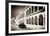 ¡Viva Mexico! B&W Collection - Black VW Beetle Car in Campeche II-Philippe Hugonnard-Framed Photographic Print