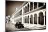 ¡Viva Mexico! B&W Collection - Black VW Beetle Car in Campeche II-Philippe Hugonnard-Mounted Photographic Print