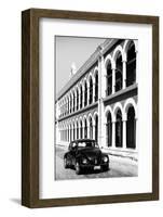 ¡Viva Mexico! B&W Collection - Black VW Beetle Car in Campeche IV-Philippe Hugonnard-Framed Photographic Print