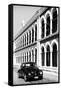 ¡Viva Mexico! B&W Collection - Black VW Beetle Car in Campeche IV-Philippe Hugonnard-Framed Stretched Canvas