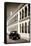 ¡Viva Mexico! B&W Collection - Black VW Beetle Car in Campeche V-Philippe Hugonnard-Framed Stretched Canvas