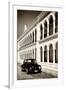 ¡Viva Mexico! B&W Collection - Black VW Beetle Car in Campeche V-Philippe Hugonnard-Framed Photographic Print