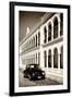 ¡Viva Mexico! B&W Collection - Black VW Beetle Car in Campeche V-Philippe Hugonnard-Framed Photographic Print